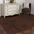 thumbnail image 4 of Brown Flowers 3'x5' Washable Rug, Japanese Abstract Floral Plants Simple Art Non-Slip Area Rugs for Entryway Kitchen Classroom, StainResistant Dorm Throw Carpet, Low Pile Soft Indoor Floor Mat, 4 of 9