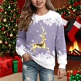 thumbnail image 2 of Jamsmile Toddler Girls Sweatshirts Christmas Autumn Gold Deers Print Pullovers Child Girls Oversized Xmas Trendy Clothes Tops, 2 of 4