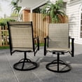 thumbnail image 7 of TROPOW Swivel Bar Stools Set with High Back and Armrest, Bar Height Swivel Bar Stools Set of 2, Textilene Breathable Patio Bar Chairs for Garden Lawn Backyard, 7 of 7
