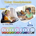 thumbnail image 2 of Auriculares para niños a granel, paquete de 18, auriculares supraaurales multicolores con cable y conector de 3,5 mm para aulas escolares, bibliotecas, estudiantes y adultos, en bolsas individuales (1, 2 of 5