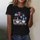 thumbnail image 2 of Tops de Ajuste Suelto para las Mujeres Sudadera Casual Impresa Manga Corta Cuello Redondo Superior, Poliéster, 2 of 6