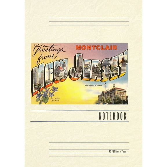Vintage Lined Notebook Greetings from Montclair, New Jersey, (Paperback)