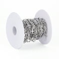 thumbnail image 3 of Resistant 304 Stainless Steel Link Chains Soldered with Spool Stainless Steel color Oval Link: 3.5x2x0.3mm  13.5x5x1mm 16.4 Feet(5m)/roll, 3 of 4
