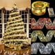 thumbnail image 4 of Inteprter Agregue un toque mágico a la Navidad con una LED con iluminación brillante y adornos para árboles de Navidad Iluminación navideña Cinta blanca/dorada. 5m+50 luces, 4 of 6