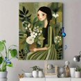 thumbnail image 4 of UXIEQU Botanical Portrait Woman Floral Canvas Print 15.75x11.81 Inches, 4 of 8
