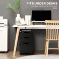 thumbnail image 6 of 3 Drawer Office Storage Cabinet, Under Desk Cabinet With Wheels, Black Wood Grain, 6 of 9