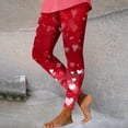 thumbnail image 2 of Feancey On Sale Valentines Day Women's Leggings Tummy Control Soft Stretchy Workout Running Pants Cute Love Heart Print High Waisted Yoga Tights Multicolor XL, 2 of 5
