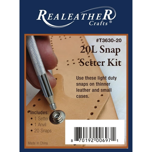 Realeather Leather Snaps & Setter Kit, 20Piece