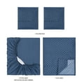 thumbnail image 6 of Mainstays Super Soft Brushed Microfiber Bed Sheet Set, Navy Geo, Queen, 4 Piece, 6 of 13