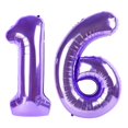 thumbnail image 1 of Balloon Kelfuoya, lámina de mylar, número 16, color morado, 40 pulgadas, 1 of 6