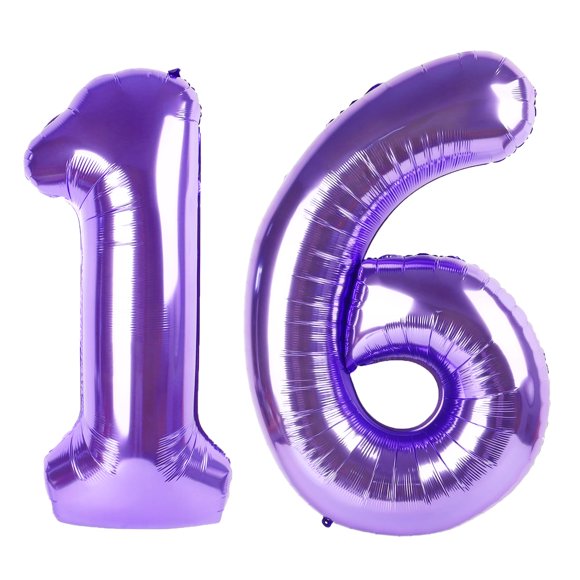 Balloon Kelfuoya, lámina de mylar, número 16, color morado, 40 pulgadas