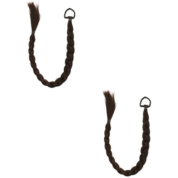 Raindrops 2pcs Long Straight Ponytail Hair Extension Synthetic Braided Ponytail Extension