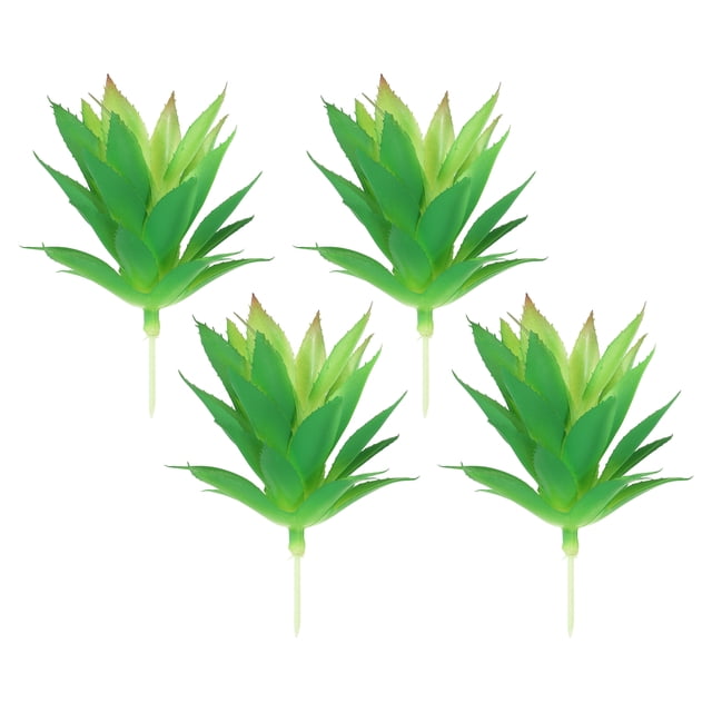 Unique Bargains Small Artificial Succulents Plants Unpotted Faux Succulent Picks Dark Green 4 Pack