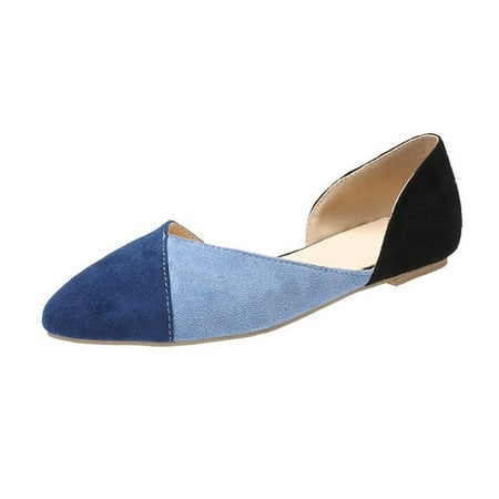 

Rdeuod Flats Women S Pointed Toe Splicing Comfy Casual Shoes Comfortable Low Heeled Wide For Women