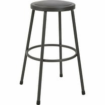 Lorell LLR83083 30 in. Metal Shop Stool with Vinyl Padded Seat - Light Gray