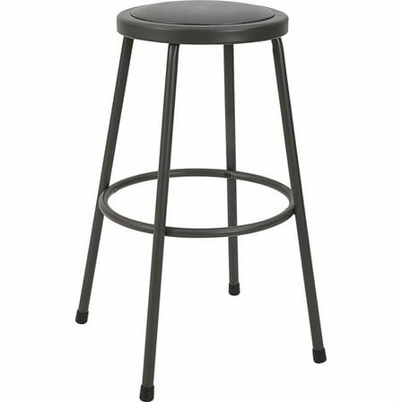 Lorell LLR83083 30 in. Metal Shop Stool with Vinyl Padded Seat - Light Gray