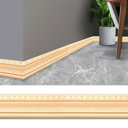 

90 x 3.1 Peel Stick Foam Molding Trim Self Adhesive Crown Molding Wallpaper Border Flexible 3D Wall Edging Lines Foam Baseboard Wall Base Moulding Trim for Home Hotel DIY Decoration Clearance