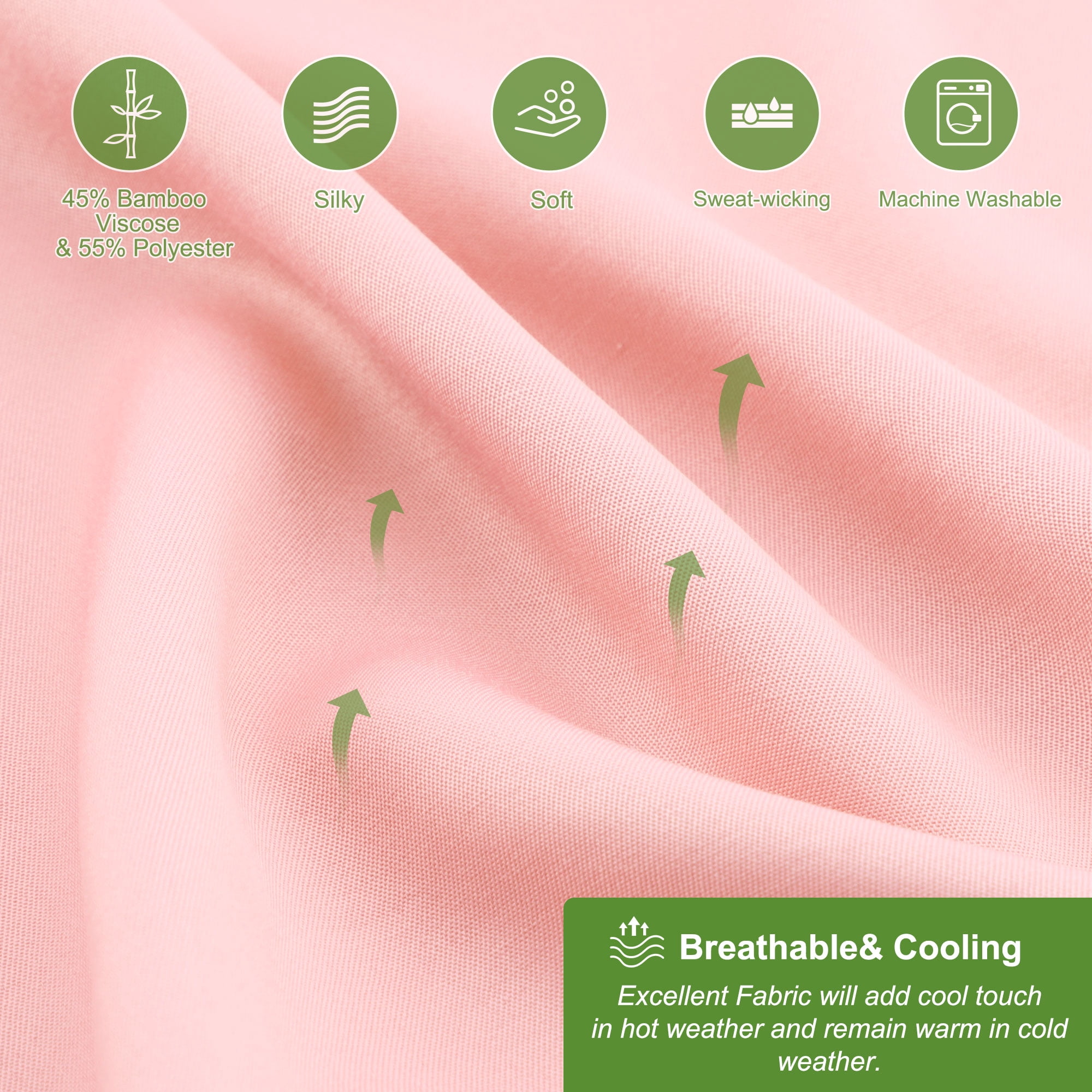 Unique Bargains Zipper Closure Body Pillowcase 1Pc Pink 20"x48"