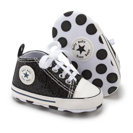 

HsdsBebe Baby Girls Boys Shoes Infant Canvas Shoes Casual Sneakers for First Walkers 3-18 Months