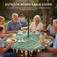 thumbnail image 3 of Round Outdoor Tablecloth with Umbrella Hole and Zipper, Sage Green Tablecloth with Elastic Waterproof, Vintage Modern Abstract Art Ombre Patio Table Covers for 31" - 35" Picnic Pool Tables, 3 of 9
