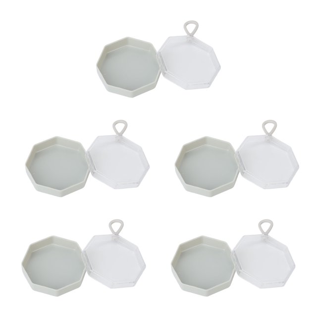 Caja de almacenamiento para esponjas en polvo, contenedor de esponja para cojín de maquillaje de plástico ABS, tapa transparente de 2,5x6cm, 5 uds.