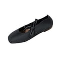 thumbnail image 2 of Samdudou Flats for Women Dressy Closed Toe Ribbed Knit Ballet Shoes Elegant Lace Up Ankle Strap Minimalist Footwear for Dance Party Work, 2 of 9