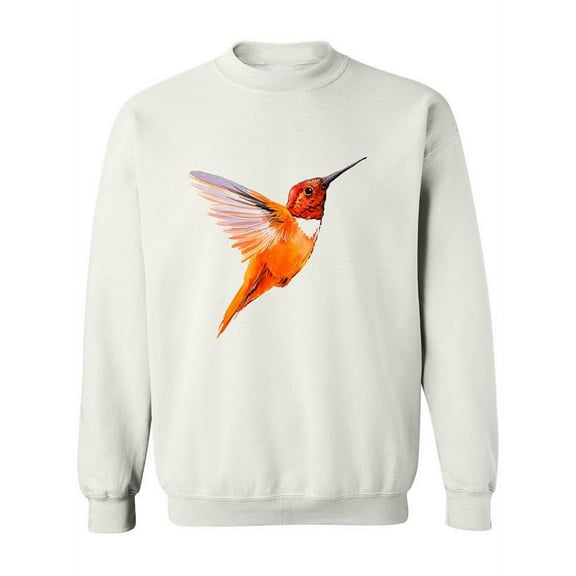 Watercolor Orange Hummingbird Sweatshirt Women -Image by Shutterstock, Female Small
