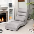 thumbnail image 4 of Costway Folding Floor Lazy Sofa, Chaise Lounge Sofa with 5-Position Adjustable Backrest Gray, 4 of 9
