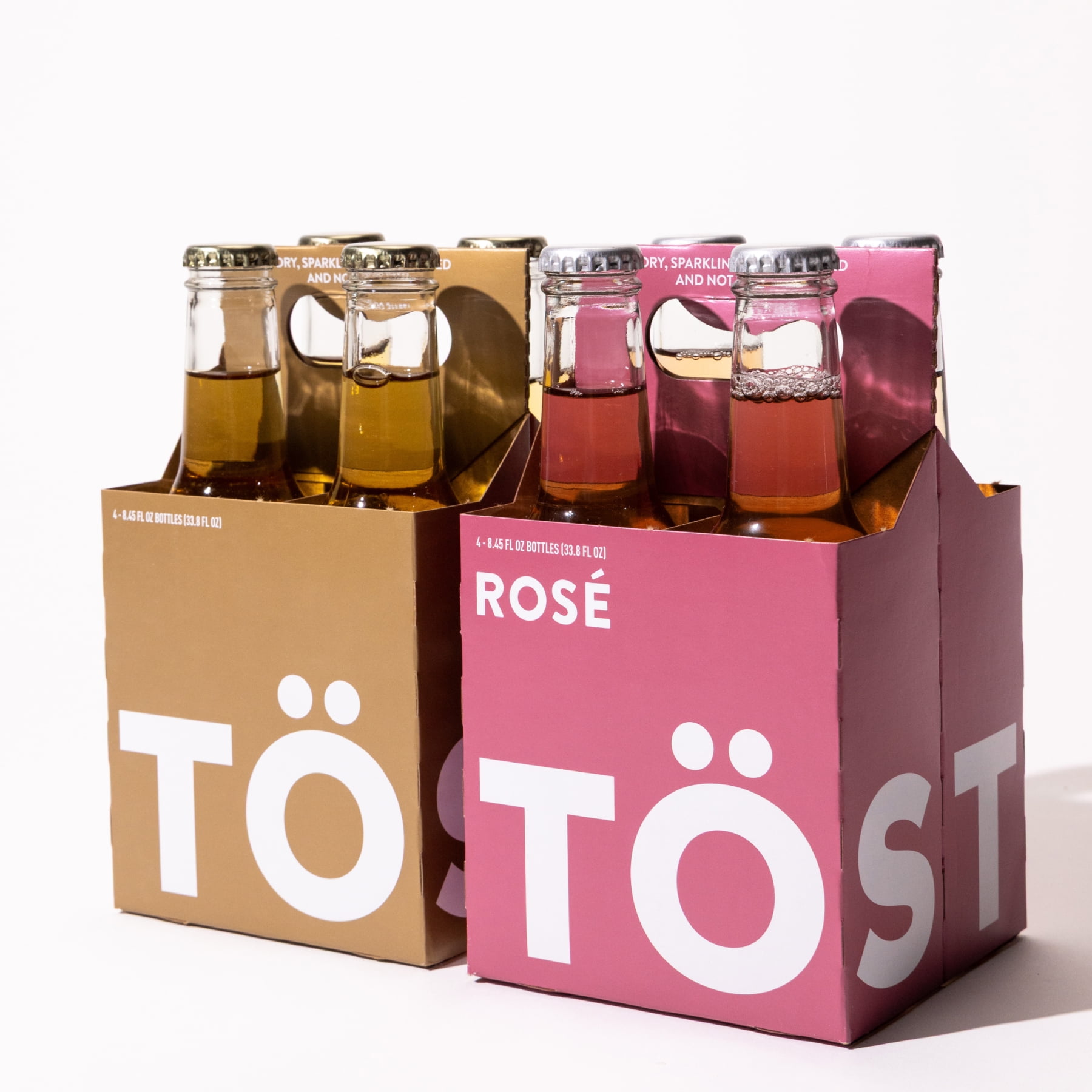 TÖST + TÖST Rosé All-Natural Non-Alcoholic Sparkling Beverage, Combo Pack 250 ML - 32 pack