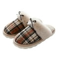 thumbnail image 2 of Zapatillas de algodón para mujer, pantuflas peludas cálidas para el hogar, para uso exterior, antideslizantes, para interiores, medio deslizamiento, invierno, 2024, 2 of 5