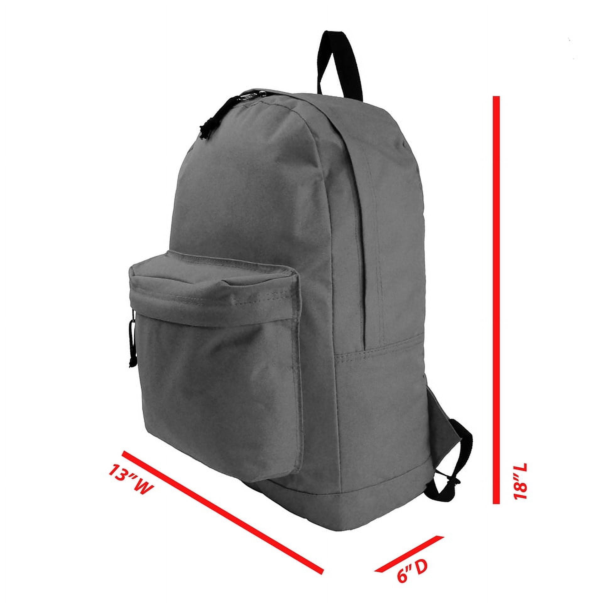 K-Cliffs Case 36pc Classic 18 inch Basic, Simple School Backpack, Casual Travel Daypack with Curved Shoulder Straps - 6 Assorted Colors