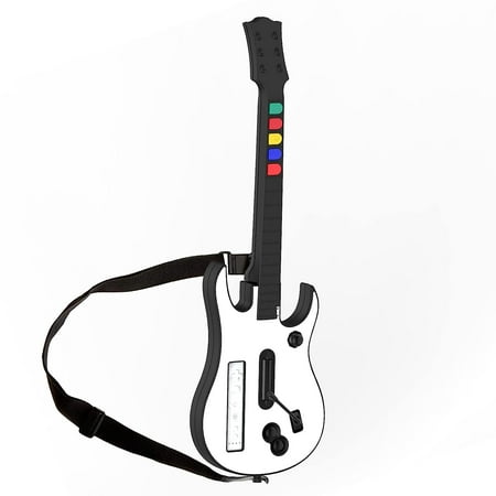 Guitar Hero Wii, Wireless Guitar for Wii Guitar Hero Clone Hero and Rock Band Games (Excluding Rock Band 1), Color White