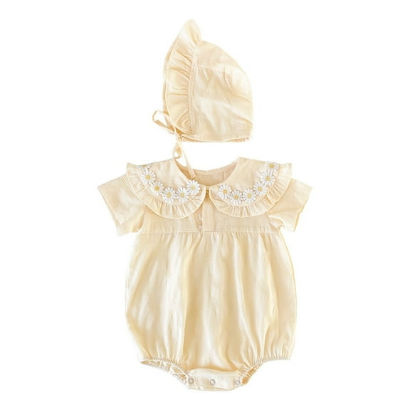 Sngxgn Long Sleeve Onsies for Baby Girls' Bodysuits Ribbed Fall Baby Girl Romper Undershirt(Beige,18M)