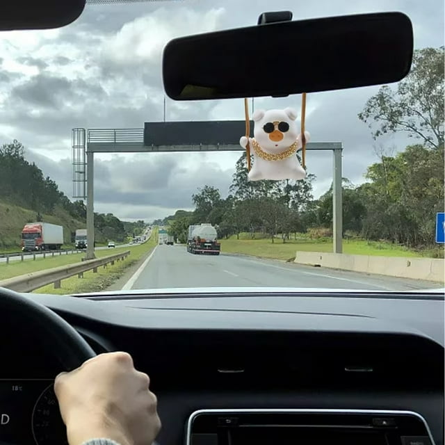 Cute Pig Swing Charm Auto Hanging Ornament Adorable Interior Accessories For Car Rear View Decoration