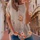 thumbnail image 5 of Blusa Camisas Blusa con estampado floral en 3D Camisas Estilo étnico Mujer Ropa diaria (Caqui XXL) Ygjytge para Mujer Caqui T XXL, 5 of 8