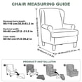 thumbnail image 2 of Eurhowing 2Pcs Wingback Chair Cover, Stretch Spandex Jacquard Armchair Slipcovers with Cushion Cover, Living Room Furniture Protector for Pet & Kids, Green, 2 of 7