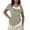 Army Green, variant on Womens Athletic Tops Women's T-Shirts – Cutout Neck Two-Piece Short Sleeve Summer Crop Top Blouse for Women Blue S