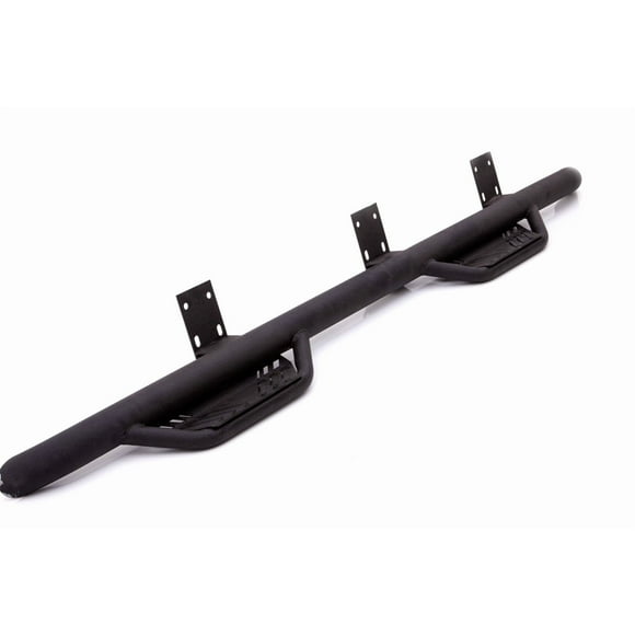 Convient pour Jeep 2012-2018 Wrangler JK Lund International Nerf Bar 54541587 Terrain HX Extreme; avec Marches Tombantes; Courbé Rond de 3 Pouces; Doublures en Rhinocéros en Acier Noir; Montage sur Panneau Basculant