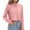 Pink, variant on QUINDOS Cropped Sweatshirts for Women,Women Casual Lightweight Hooded Hoodies Fashion Long Sleeve Plain Loose Fit Blouse Tops