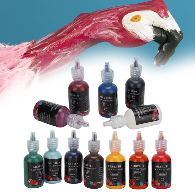 Body Paint Set, Rich Colors Multipurpose Convenient Cleaning Uniform Color Body Art Paint Safe Ingredients for Face for Body