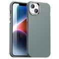 thumbnail image 1 of For iPhone 14 13 Case Cell Phone Hybrid Back Cover Carbon Fiber Texture - Grey, 1 of 5
