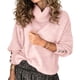 thumbnail image 3 of Suéteres de Punto Grueso Oversize para Mujer, con Cuello Alto, Larga y Corte Holgado, Ideales para el Invierno Rosa XXXL, 3 of 8