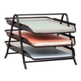 thumbnail image 4 of Mind Reader 3-Tier Paper Tray, Desktop Organizer, File Storage Metal, 11.5"L x 13.75"W x 10"H, Black, 4 of 8