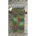 thumbnail image 3 of Ambesonne Geometric Quilted Bedspread Set 2 Pcs, Grunge Folk Rainbow, Twin Size, Multicolor, 3 of 3