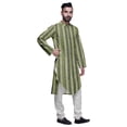 thumbnail image 2 of Atasi Mandarin Collar Printed Long Mens Kurta Pajama Set Boys Casual Wear, 2 of 4