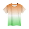 thumbnail image 4 of CYRBOKO T-shirts for Boys, Short Sleeve Casual Gradient Color Running Sports Top Yellow Size 10-11 T, 4 of 4