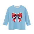 thumbnail image 3 of AUNVITO Boys & Girls Christmas Print 3/4 Sleeve Shirt Stretchy Casual Comfort Fit Round Neck Holiday Party Top 3-12Y, 3 of 3