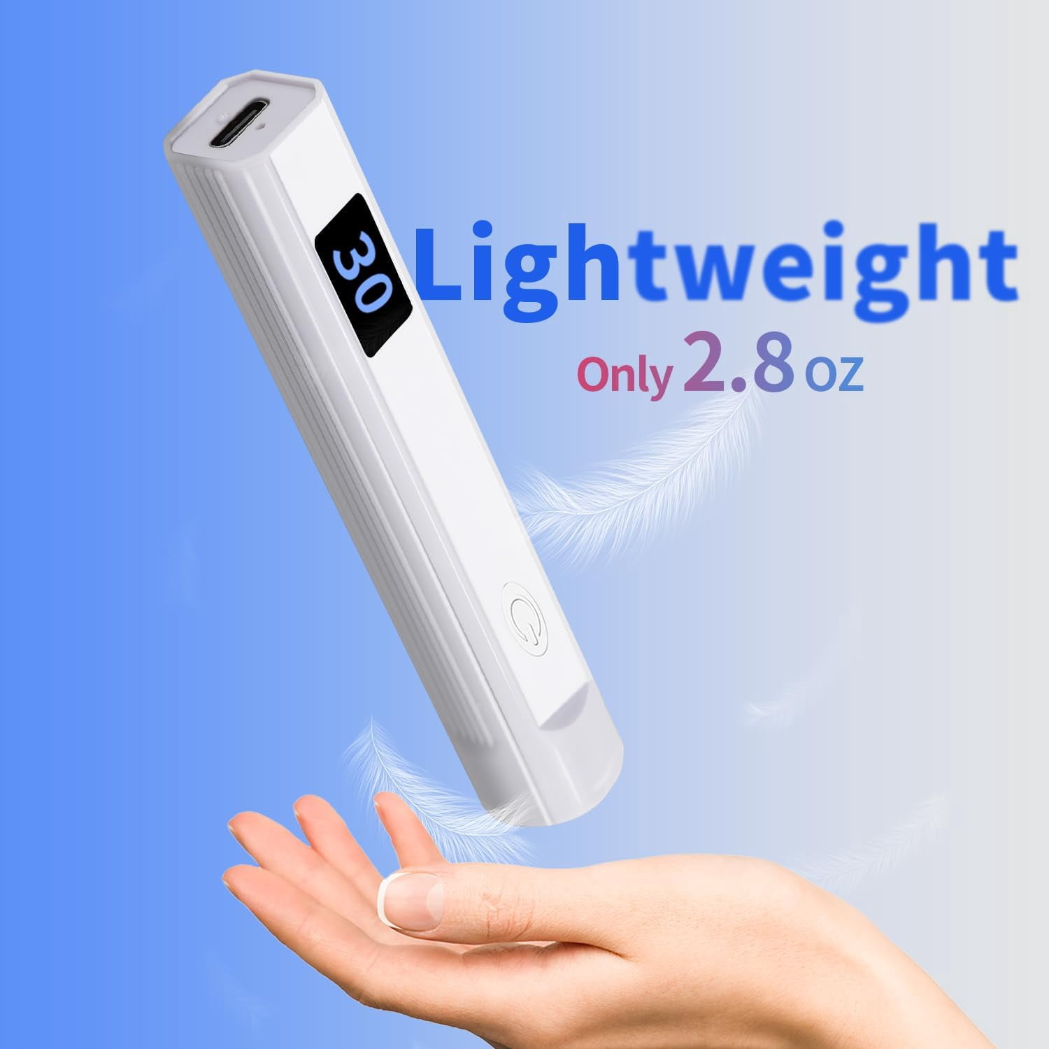 2 Pack Handheld Nail Lamp for Gel Nails, Portable Mini UV Light with LED, Nail Dryer for Fast Curing, Cordless Rechargeable Nail Light with Type C for Home DIY Manicure