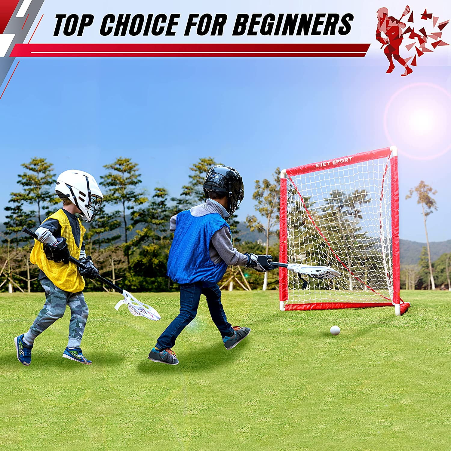 Lacrosse Goals for Youth & Kids, E-Jet, Children Teens Backyard Training, Practice & Exercise, Set of 2