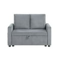 thumbnail image 2 of Lilola Home Oswin 45"W Gray Corduroy Loveseat with Storage, Side Pocket, 2 of 6